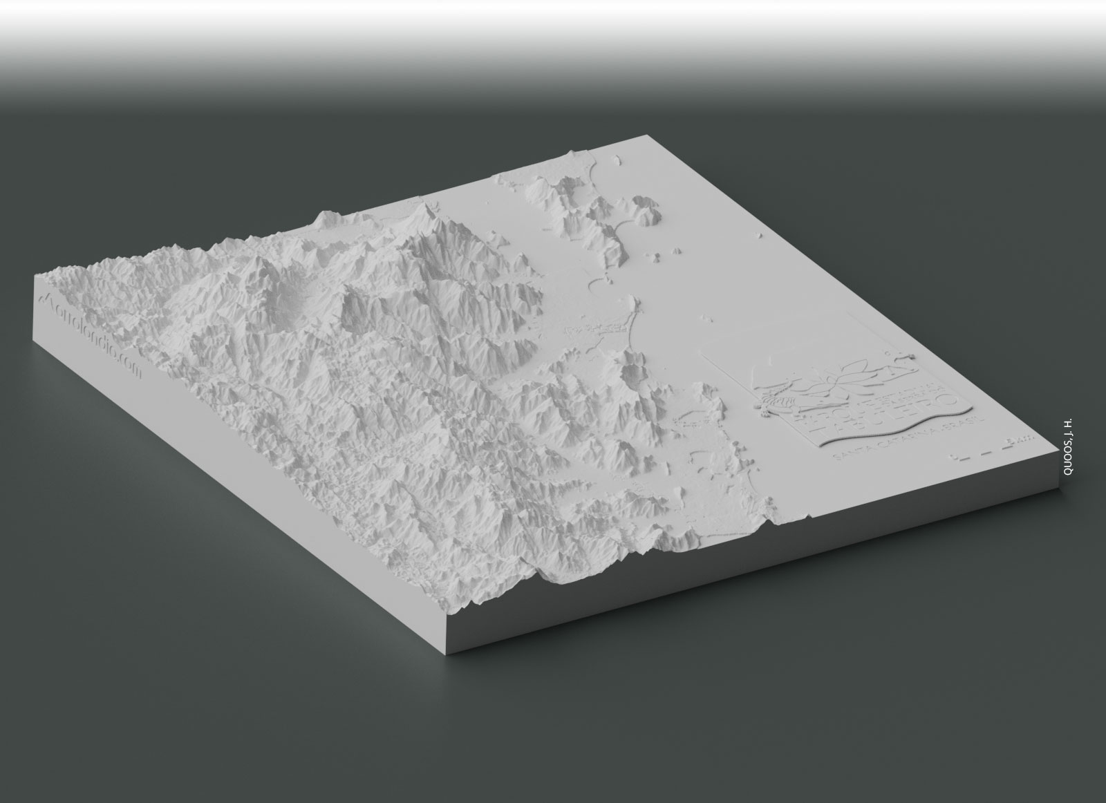 Modelo STL para impressão 3D em prototipagem da paisagem do PAEST